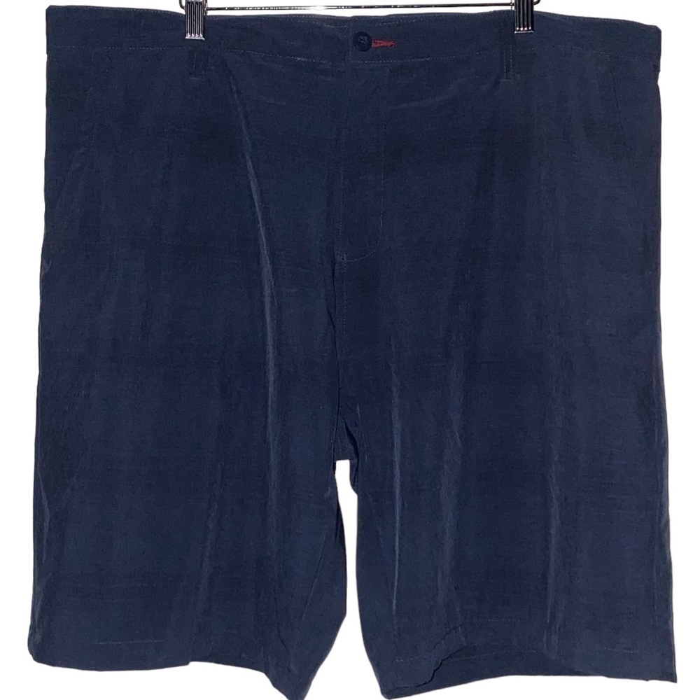 Burnside Hybrid Men Flat Front Chino Short Golf Performance W40 Blue Stretch